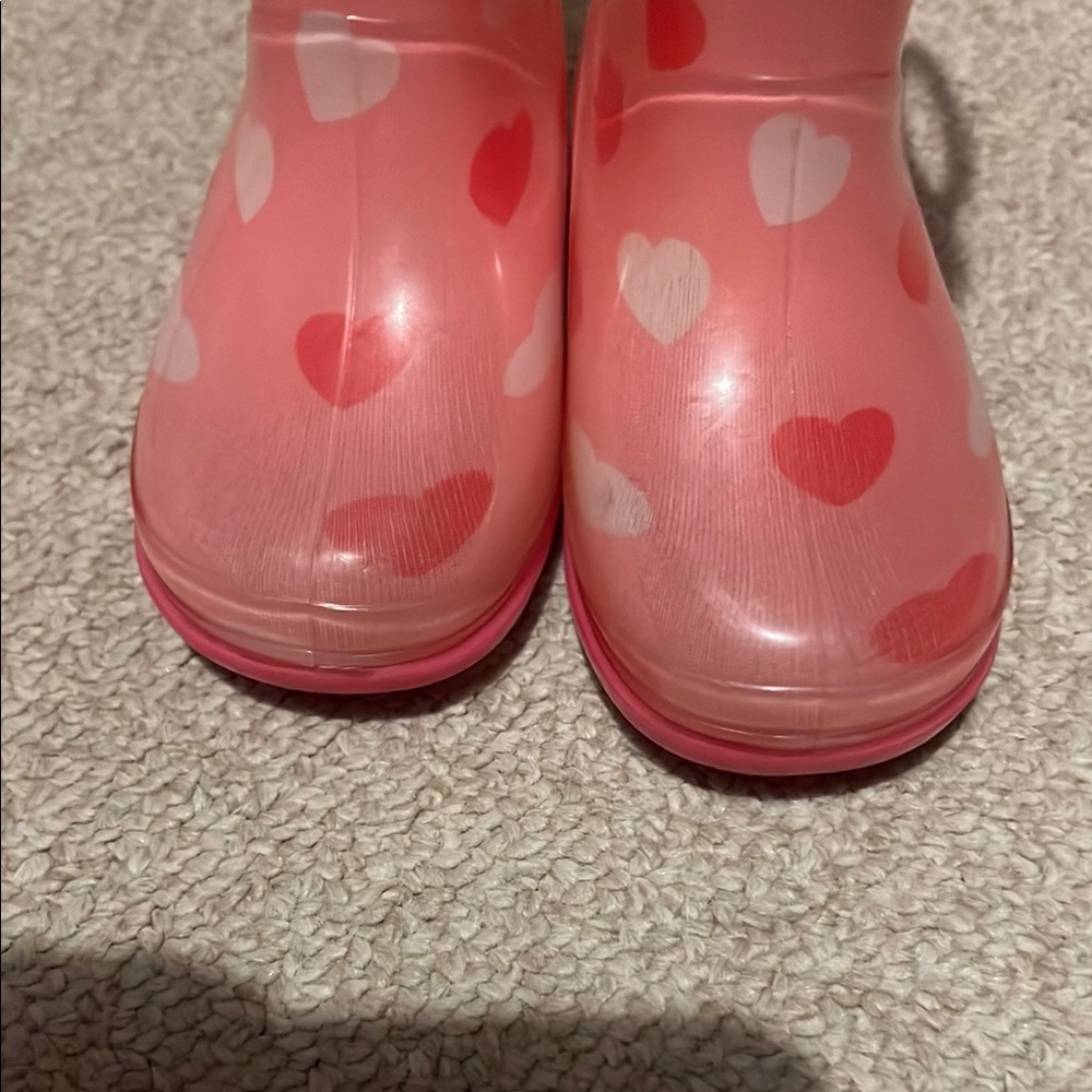 Pink Heart Pattern Rain Boots - Picture 6 of 7